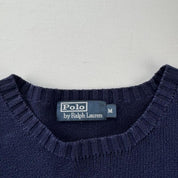 2000s Polo Ralph Lauren Navy Knitted Jumper M - Threads Uncovered