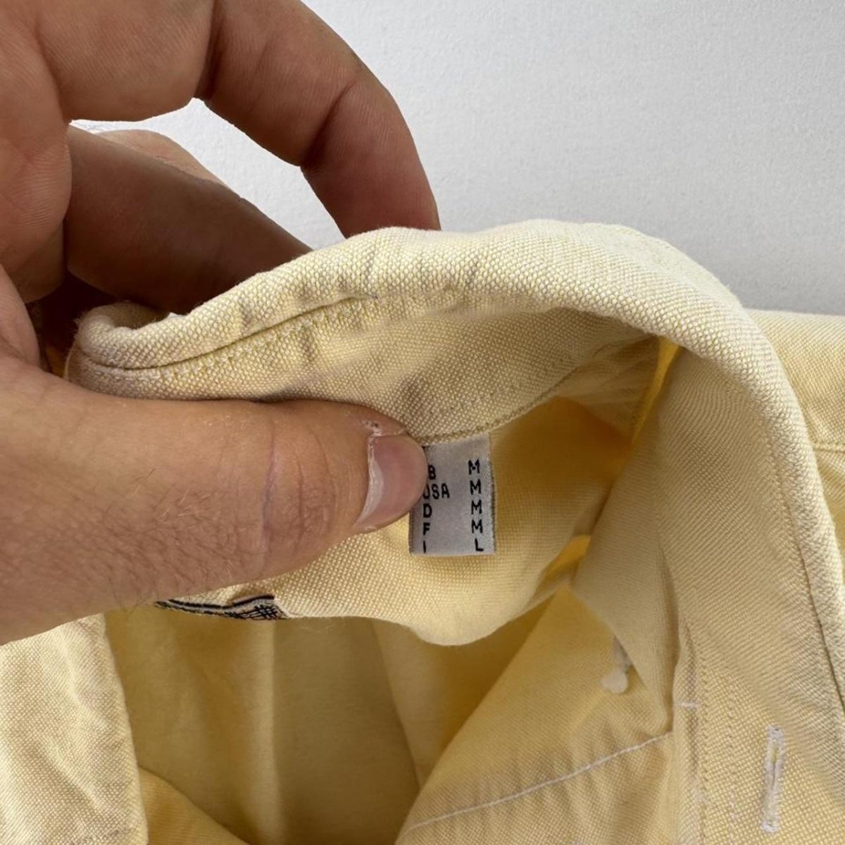 2000s Thomas Burberry Embroidered Yellow Button Down Shirt M - Threads Uncovered