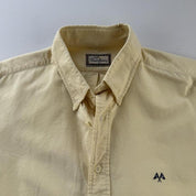 2000s Thomas Burberry Embroidered Yellow Button Down Shirt M - Threads Uncovered