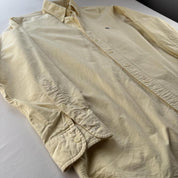 2000s Thomas Burberry Embroidered Yellow Button Down Shirt M - Threads Uncovered