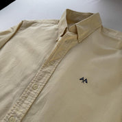 2000s Thomas Burberry Embroidered Yellow Button Down Shirt M - Threads Uncovered