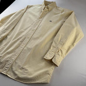 2000s Thomas Burberry Embroidered Yellow Button Down Shirt M - Threads Uncovered