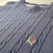 2000s Tommy Hilfiger Embroidered Thick Cable Knit L - Threads Uncovered