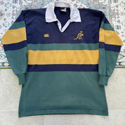 2001 Australia Wallabies Long Sleeve Rugby Polo L - Threads Uncovered