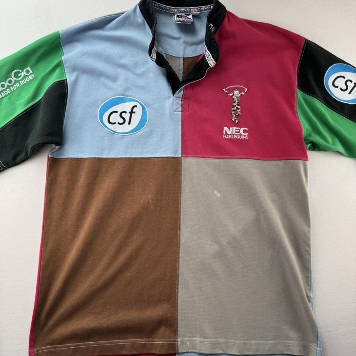 2002 Kooga Embroidered Harlequins Rugby Polo Shirt L - Threads Uncovered