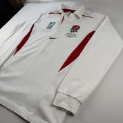 2003 Nike Centre Logo England Rugby World Cup Champions Polo Shirt L - Threads Uncovered