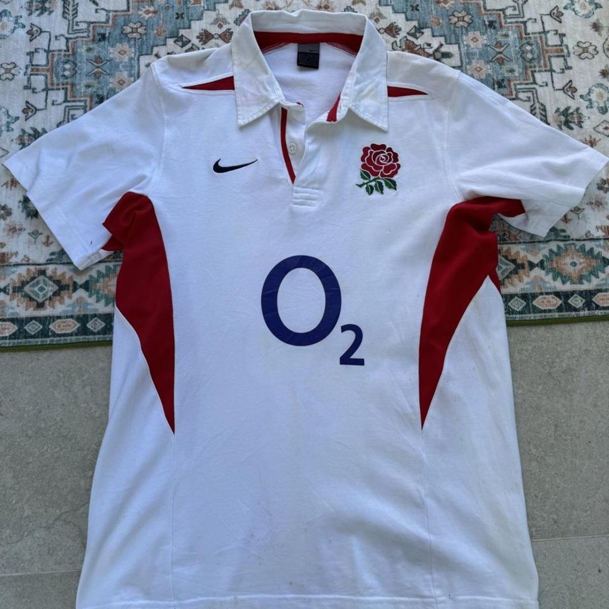 2003 Nike England Rugby Polo L - Threads Uncovered