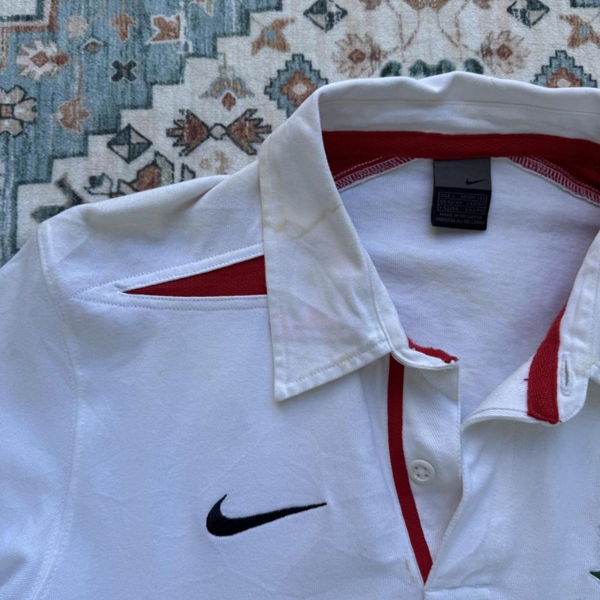 2003 Nike England Rugby Polo L - Threads Uncovered