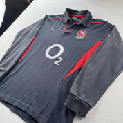 2003 Nike England Rugby Polo Shirt L - Threads Uncovered