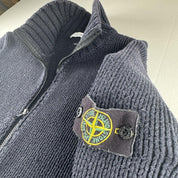 2005 Authentic Stone Island Thick Knitted Full Zip Jumper XXL - Threads Uncovered