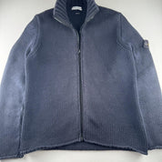 2005 Authentic Stone Island Thick Knitted Full Zip Jumper XXL - Threads Uncovered
