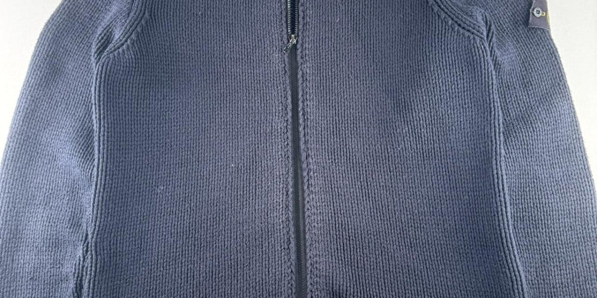 2005 Authentic Stone Island Thick Knitted Full Zip Jumper XXL - Threads Uncovered