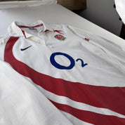 2007 Nike England Rugby Long Sleeve Rugby Polo M - Threads Uncovered