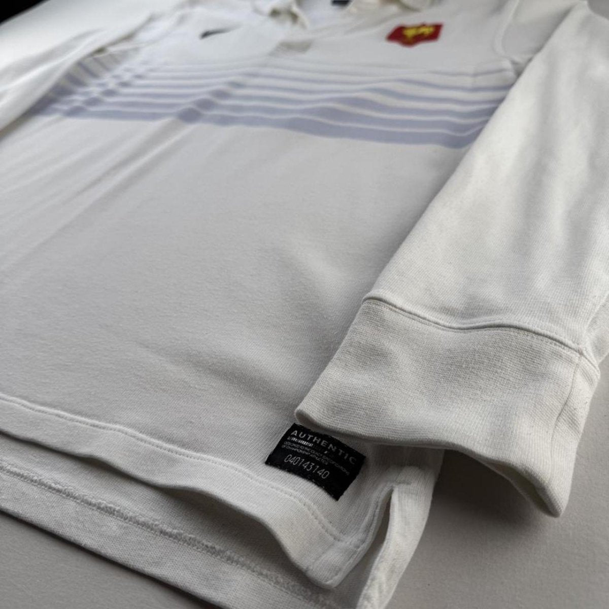 2009 Embroidered France Rugby Striped Rugby Polo L - Threads Uncovered