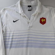 2009 Embroidered France Rugby Striped Rugby Polo L - Threads Uncovered