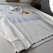 2009 Embroidered France Rugby Striped Rugby Polo M - Threads Uncovered
