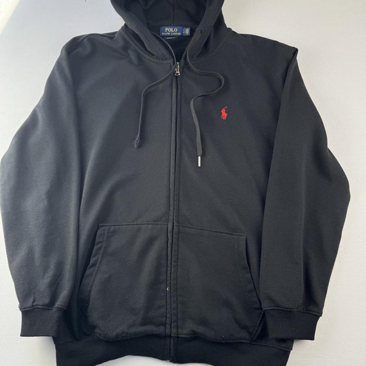 Polo Ralph Lauren Black and Red Full Zip Hoodie L