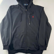 Polo Ralph Lauren Black and Red Full Zip Hoodie L
