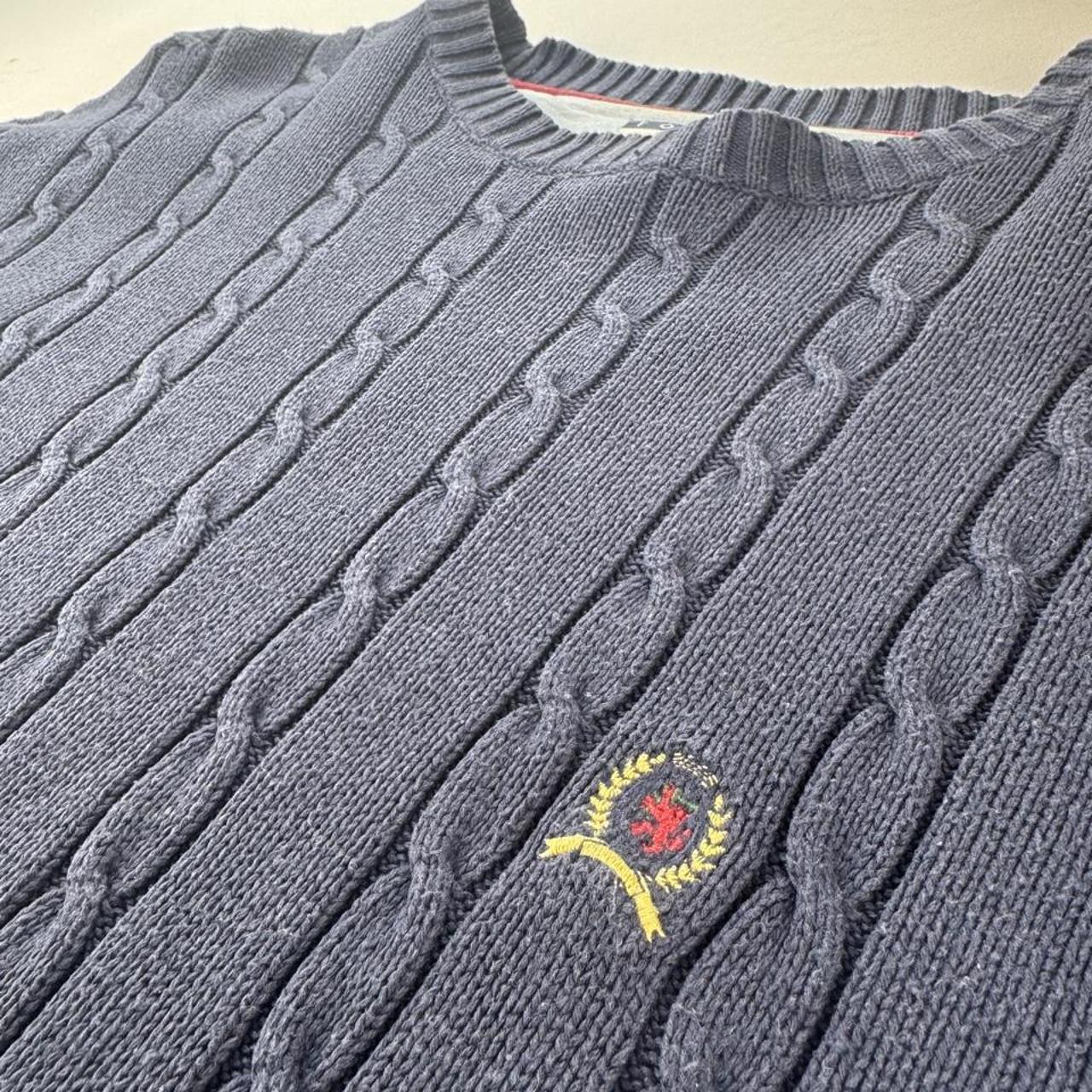 2000s Tommy Hilfiger Embroidered Thick Cable Knit L