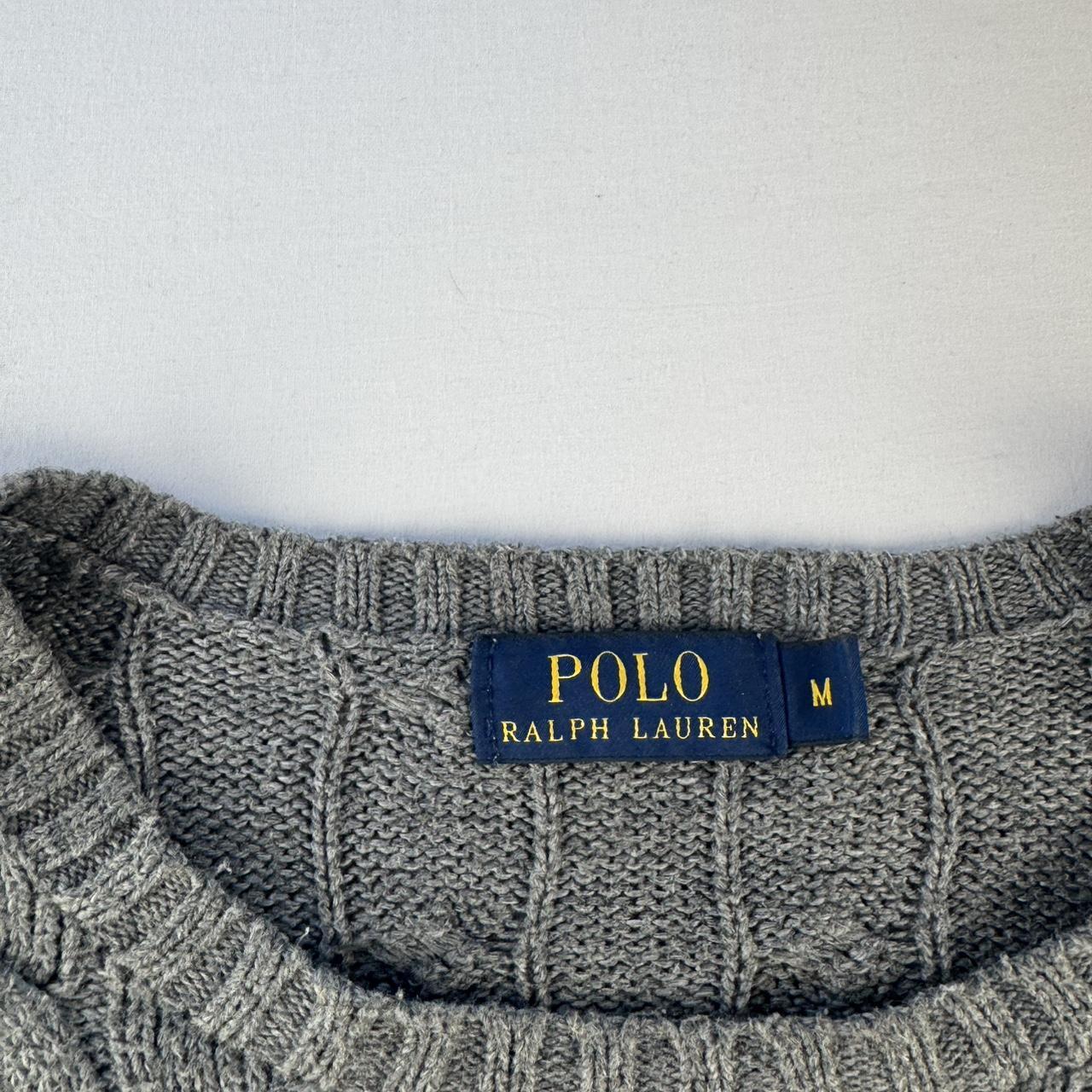 Polo Ralph Lauren Grey Cotton Cableknit Jumper M