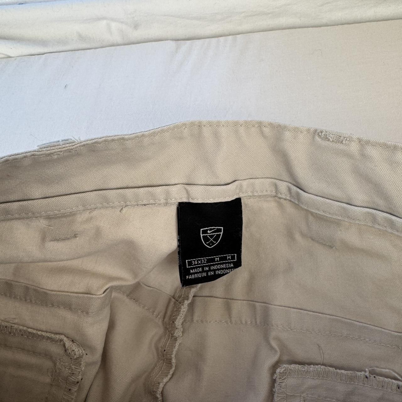 Early 2000s Nike Thick Cream Cargo Pants 34W 32L