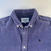 Purple Carhartt WIP Long Sleeve Madison Corduroy Button Down Shirt L