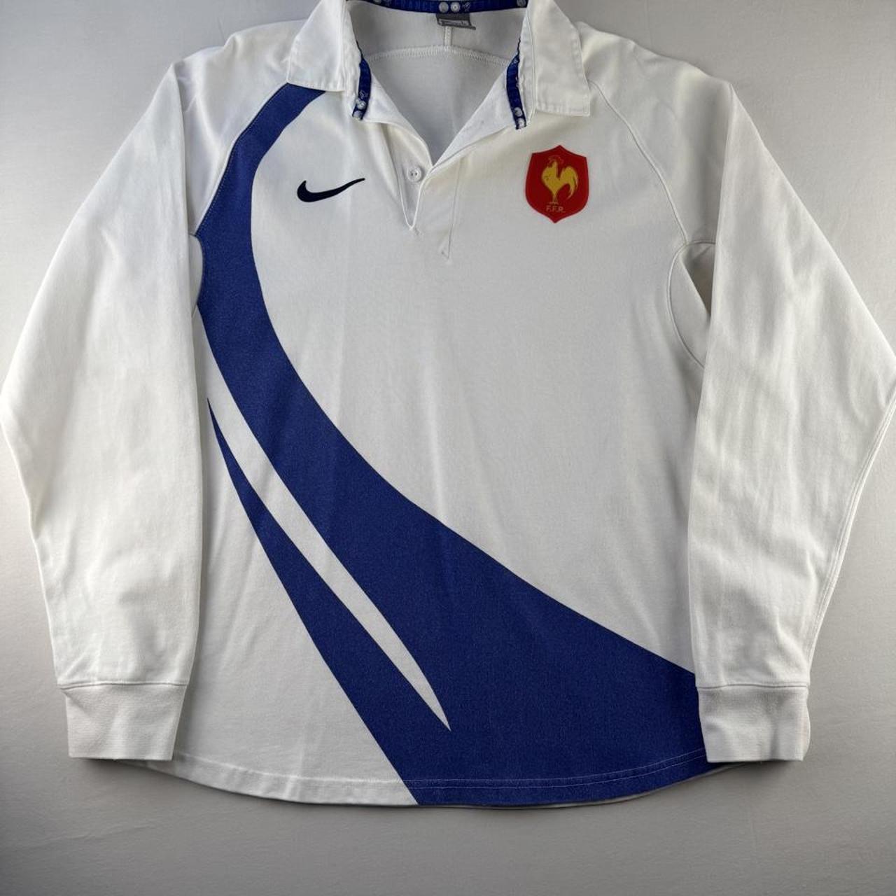 2007 Nike France Rugby Long Sleeve Rugby Polo L
