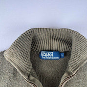 Polo Ralph Lauren Embroidered Pony Khaki Quarter Zip Fleece S