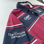 1990s Sale Sharks Striped Rugby Polo Shirt L