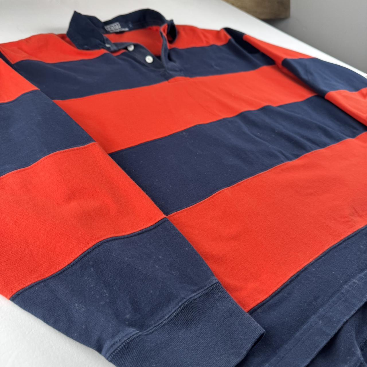 Polo Ralph Lauren Striped Embroidered Pony Rugby Polo Shirt L