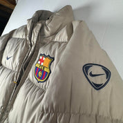 Nike T90 Barcelona FC Puffer Jacket in Beige Size S