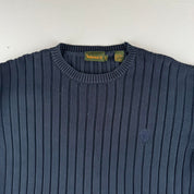 Navy Timberland Embroidered Heavyweight Knitted Sweatshirt M