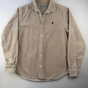 Beige Carhartt WIP Long Sleeve Madison Corduroy Button Down Shirt M
