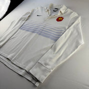 Mid 2000s Nike France Striped Rugby Polo Shirt M