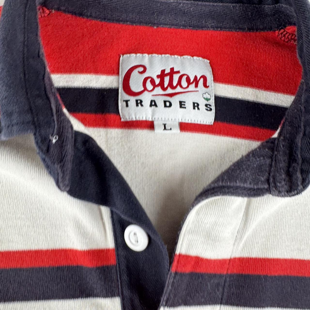 1999 Gloucester Rugby Cotton Traders Striped Rugby Polo Shirt L