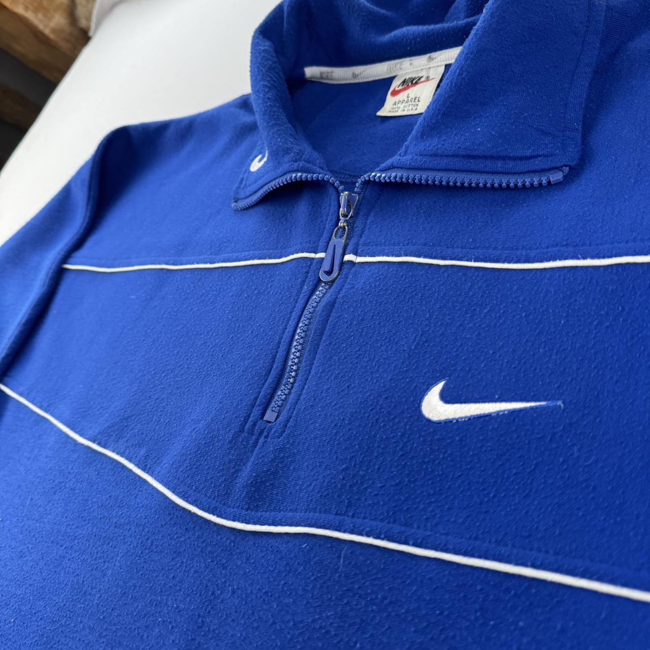 1990s Made in USA Embroidered Swoosh Quarter Zip L