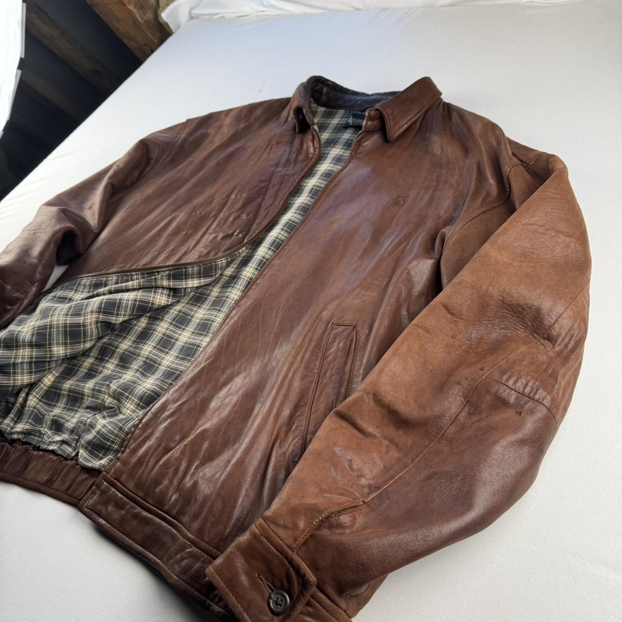 Distressed 2000s Polo Ralph Lauren Leather Jacket L