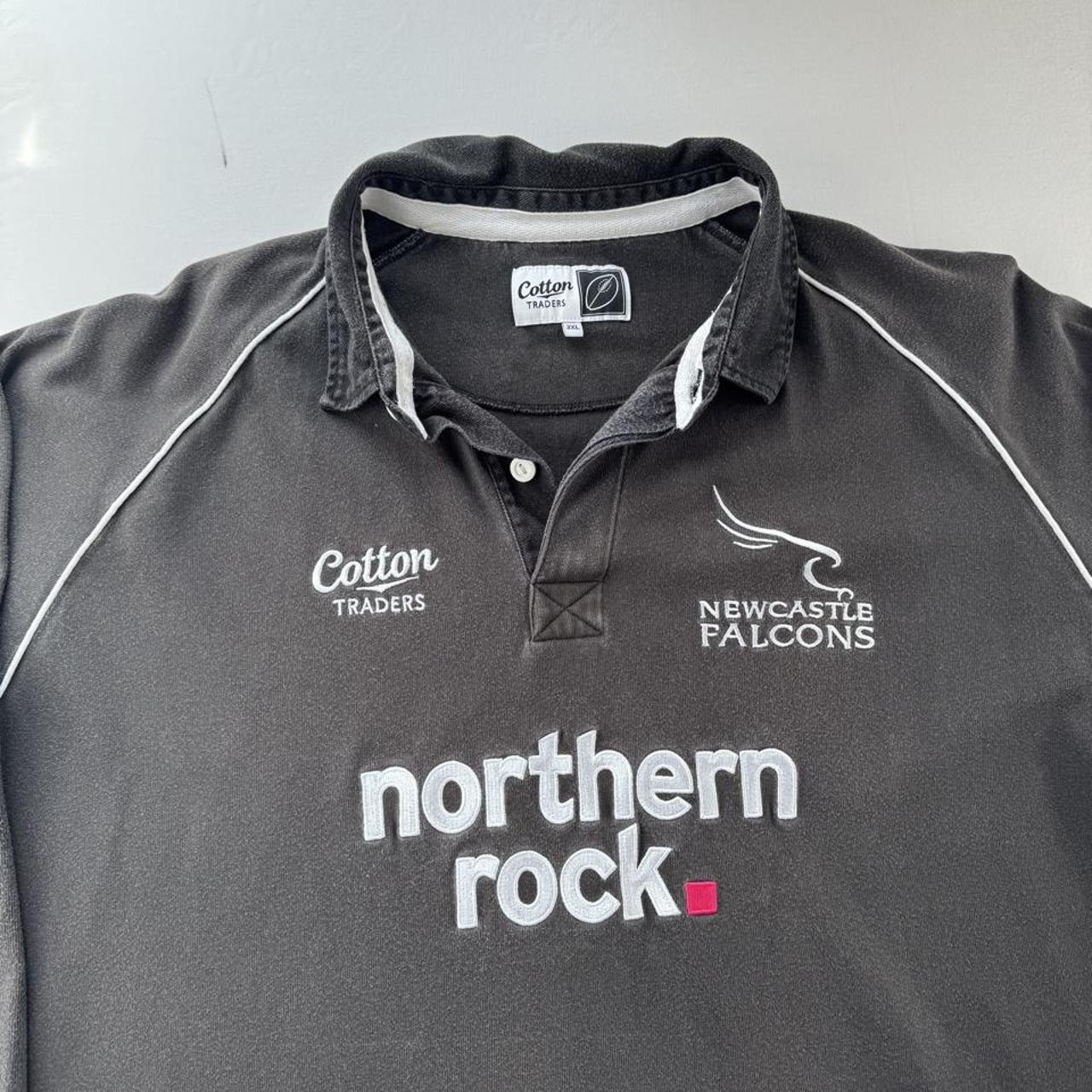 Newcastle Falcons Early 2000s Cotton Traders Rugby Polo Shirt XXXL