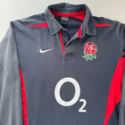 2003 Nike England Rugby Polo Shirt L