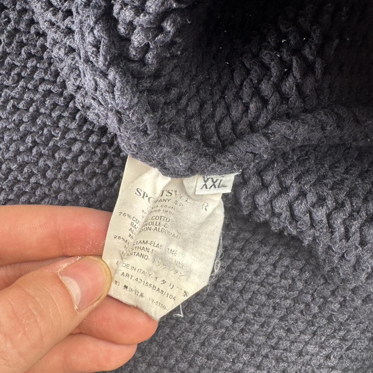 2005 Authentic Stone Island Thick Knitted Full Zip Jumper XXL