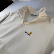 Carhartt WIP Embroidered Cream Quarter Zip Jumper XL