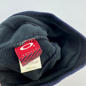 Y2k Fleece Lined Embroidered Oakley Beanie with Blue Logo