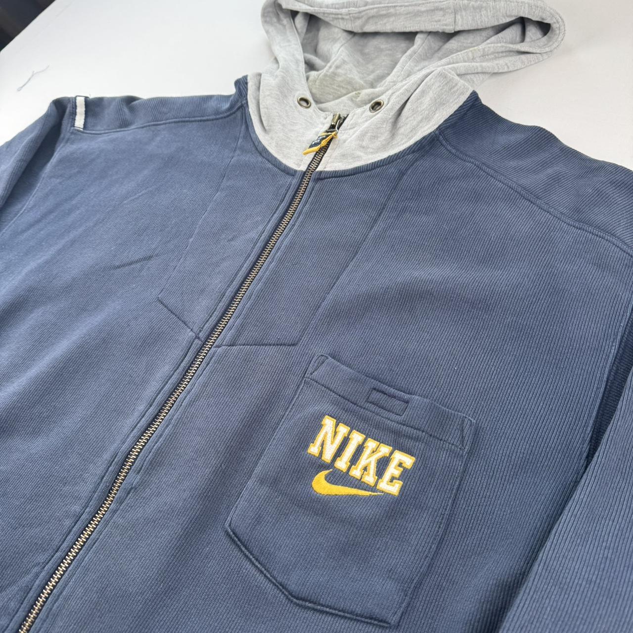 1990s Nike Full Zip Embroidered Pocket Logo Hoodie L