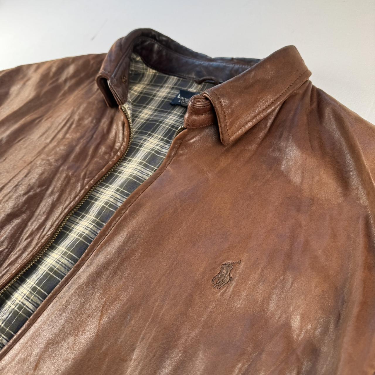 Distressed 2000s Polo Ralph Lauren Leather Jacket L