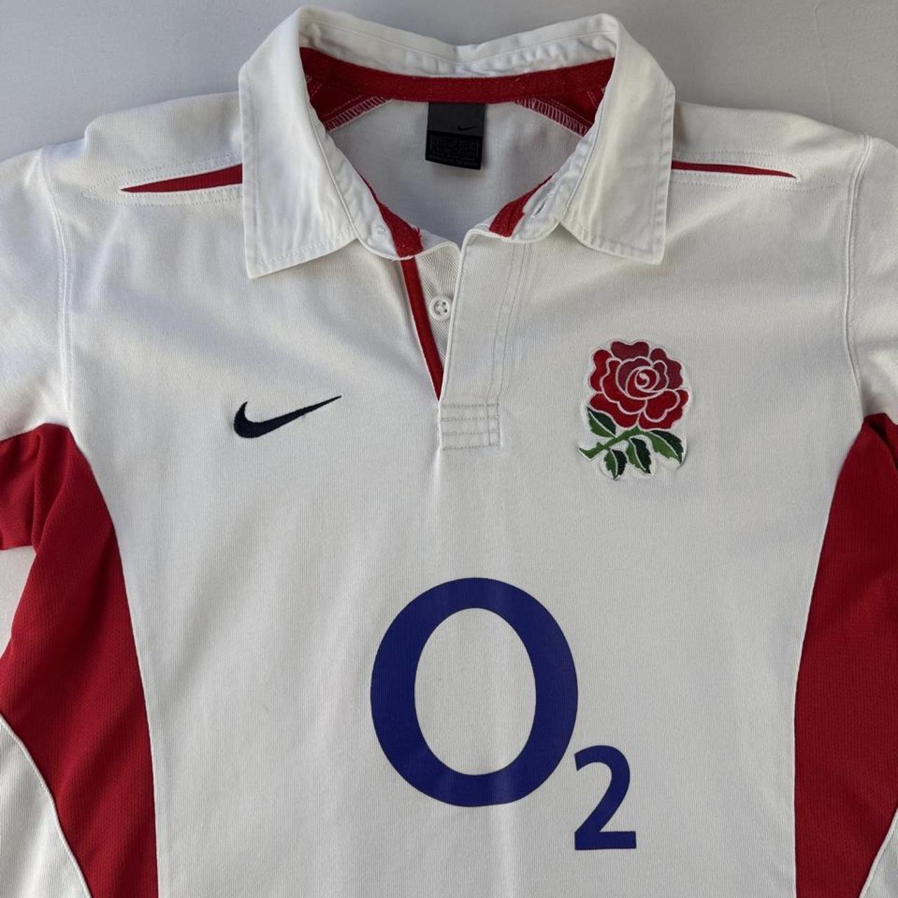Nike 2003 Embroidered England Rugby Short Sleeve Rugby Polo L