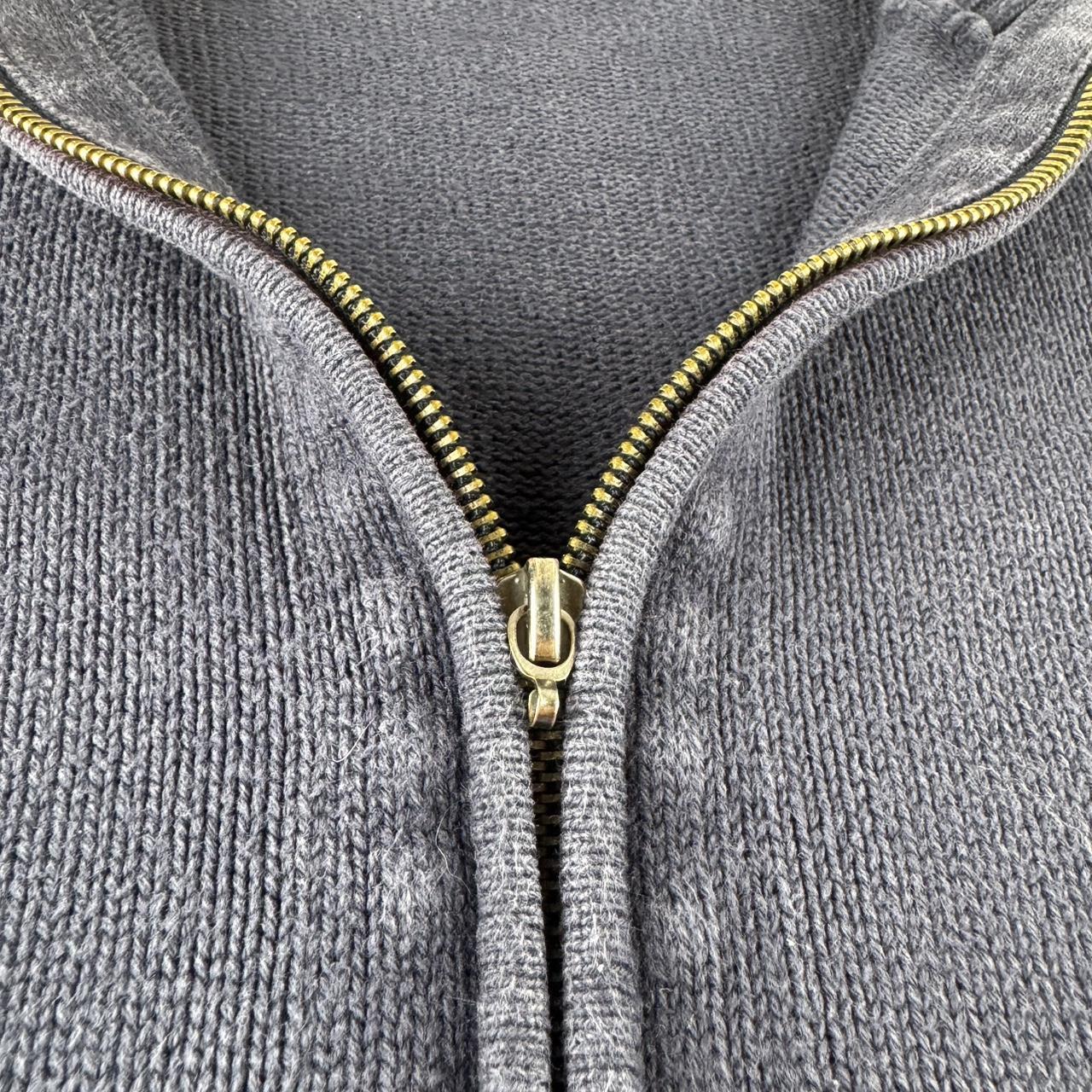 Yves Saint Laurent YSL Embroidered Logo Thick Knitted Jumper with Trim L