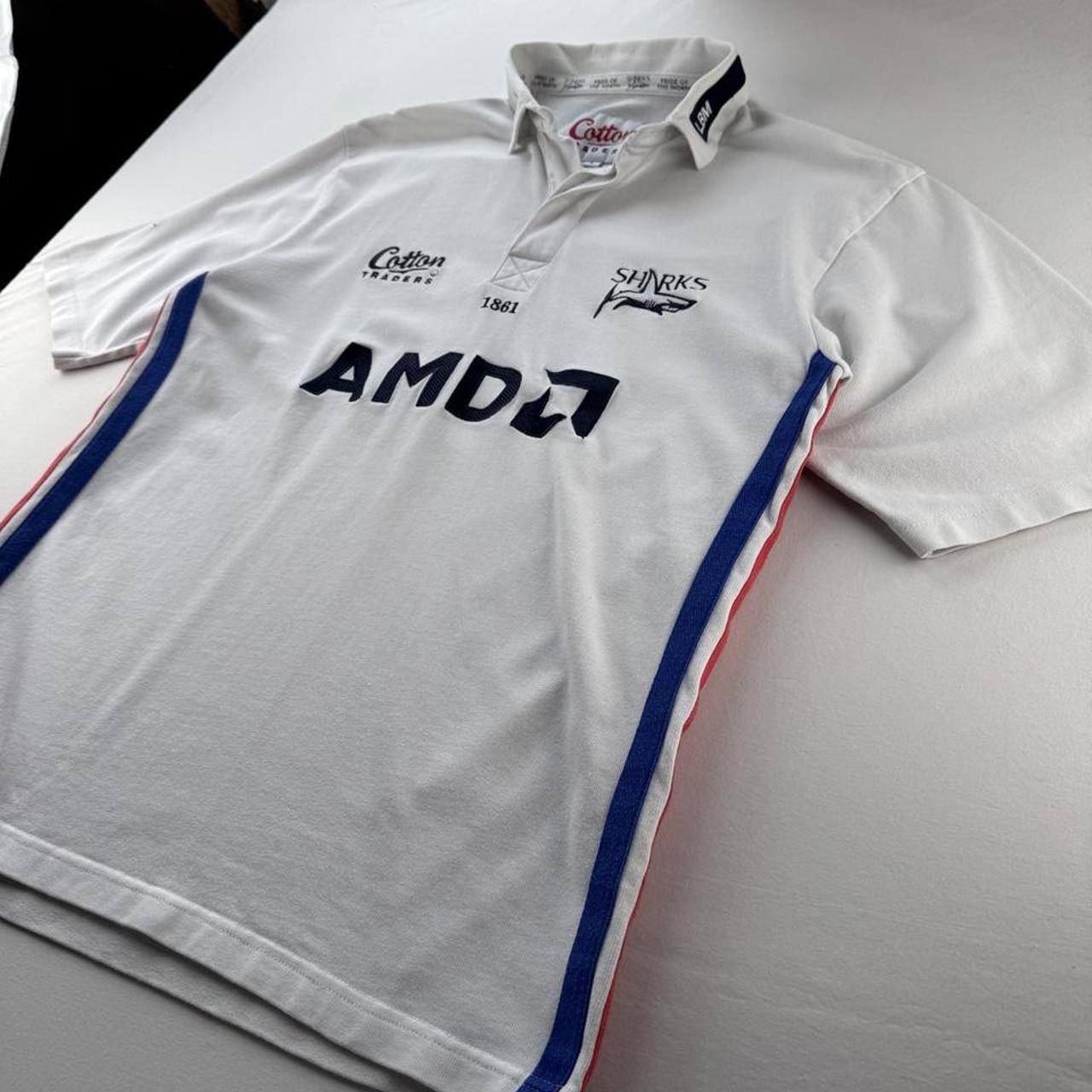 1999-2000 Cotton Traders Sale Sharks Rugby Polo Shirt L