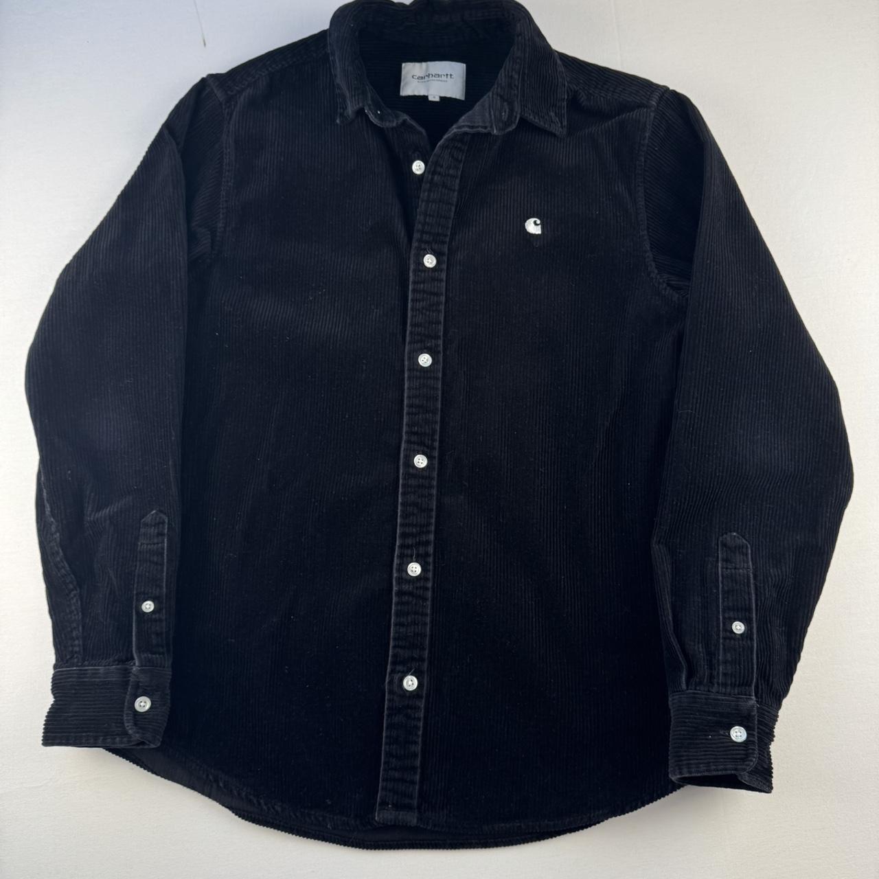Black Carhartt WIP Long Sleeve Madison Corduroy Button Down Shirt S