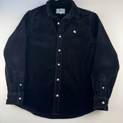 Black Carhartt WIP Long Sleeve Madison Corduroy Button Down Shirt S