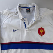 1990s Nike France Rugby Long Sleeve Rugby Polo Shirt XXL